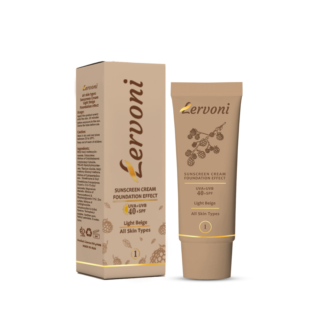 کرم پودر حاوی ضدآفتاب +SPF40  لروونی مناسب انواع پوست
