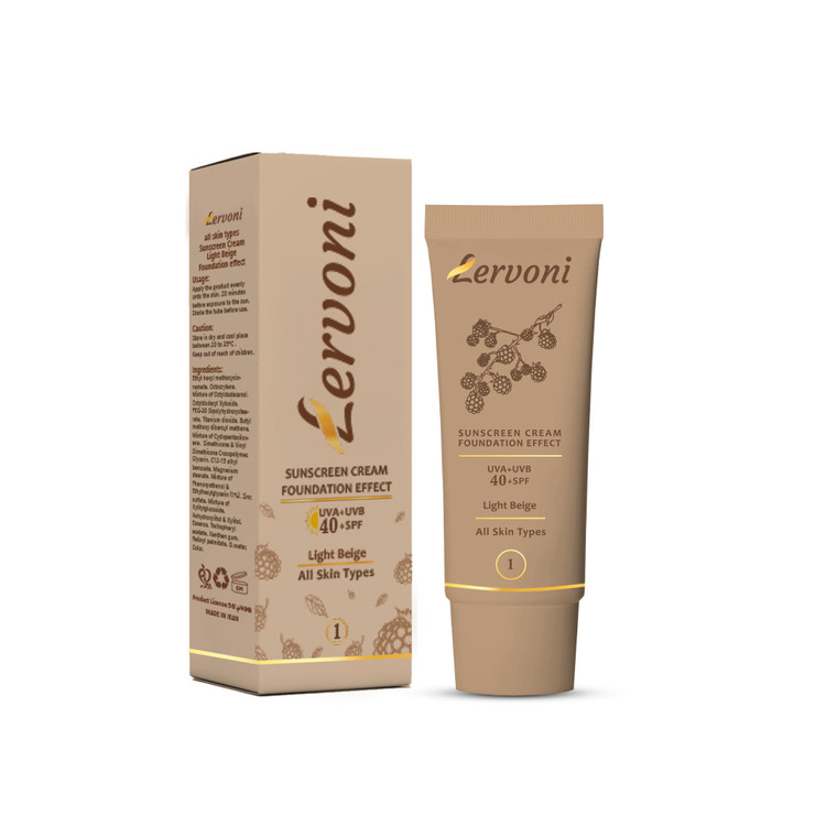کرم پودر حاوی ضدآفتاب +SPF40 لروونی مناسب انواع پوست